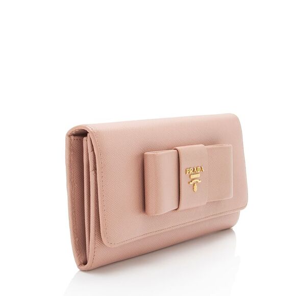 Prada Saffiano Bow Continental Wallet - Picture 2 of 13